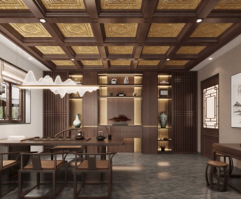 New Chinese Style Teahouse Tea House-ID:218458892