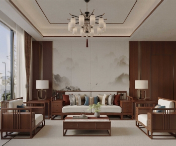 New Chinese Style A Living Room-ID:110800034