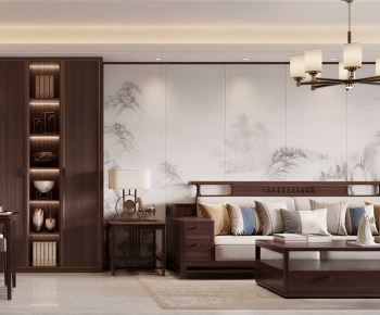 New Chinese Style A Living Room-ID:782613044