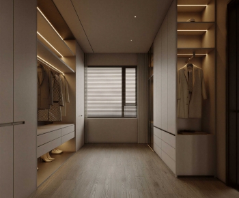 Modern Clothes Storage Area-ID:136348014