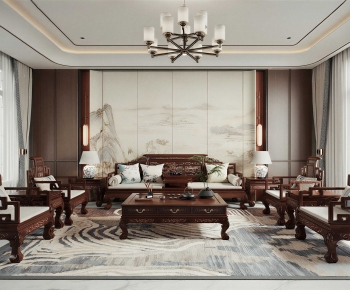 New Chinese Style A Living Room-ID:804440028