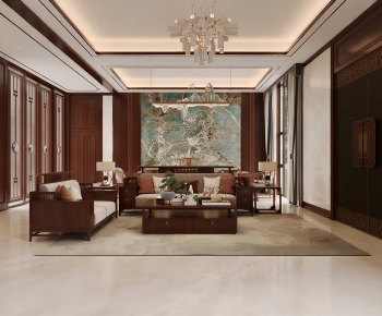 New Chinese Style A Living Room-ID:358891013