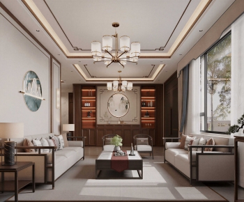 New Chinese Style A Living Room-ID:584676039