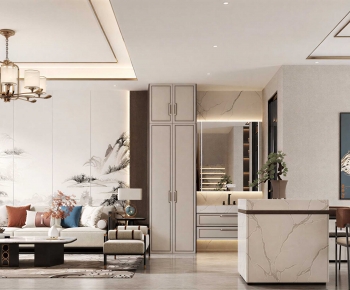 New Chinese Style A Living Room-ID:106439637