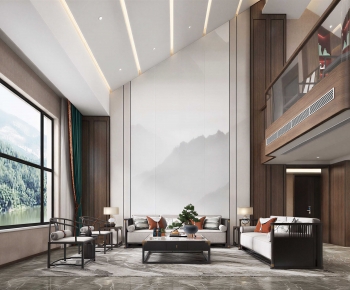 New Chinese Style A Living Room-ID:952390918