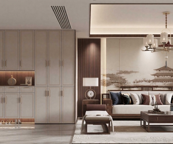 New Chinese Style A Living Room-ID:767951978
