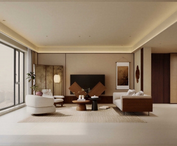 New Chinese Style A Living Room-ID:418730975