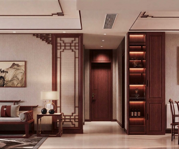 New Chinese Style A Living Room-ID:996690992