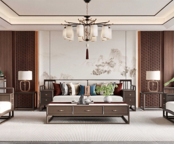 New Chinese Style A Living Room-ID:117774013