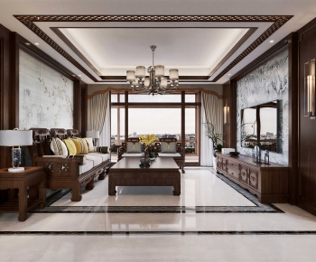 New Chinese Style A Living Room-ID:796339995