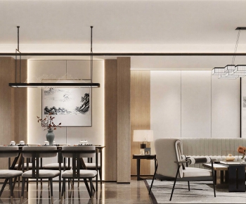 New Chinese Style A Living Room-ID:460131255