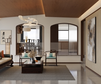 New Chinese Style A Living Room-ID:118211031