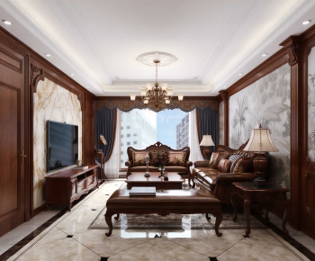 European Style A Living Room-ID:490350731