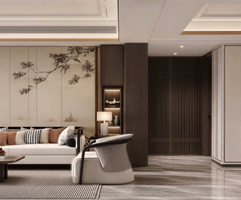 New Chinese Style A Living Room-ID:339478973