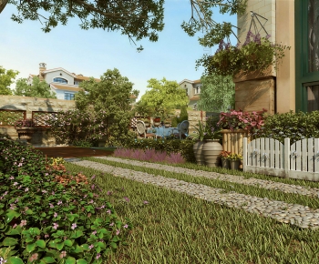 Idyllic Style Courtyard/landscape-ID:972395902