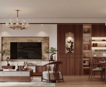 New Chinese Style A Living Room-ID:209276916