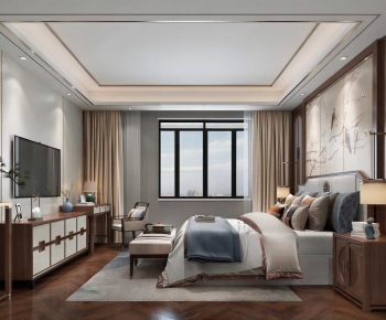 New Chinese Style Bedroom-ID:670053962