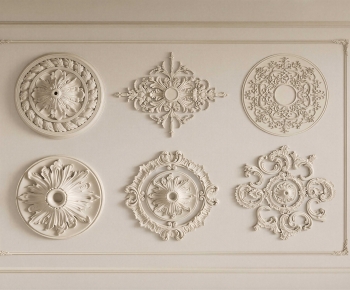 French Style Plaster Carved Top Plate-ID:840379957