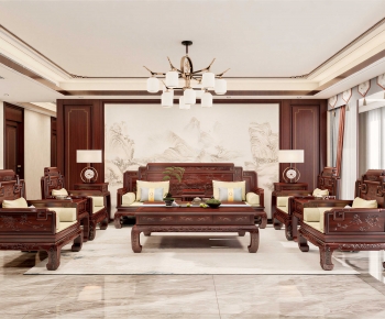 New Chinese Style A Living Room-ID:690509081