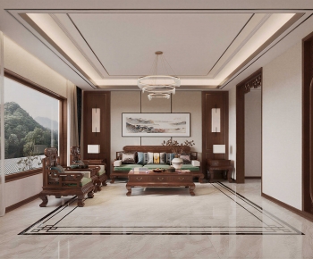 New Chinese Style A Living Room-ID:141546969