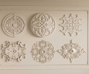 French Style Plaster Carved Top Plate-ID:147356039