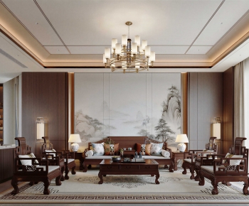 New Chinese Style A Living Room-ID:580457937