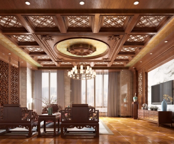 New Chinese Style A Living Room-ID:560724023