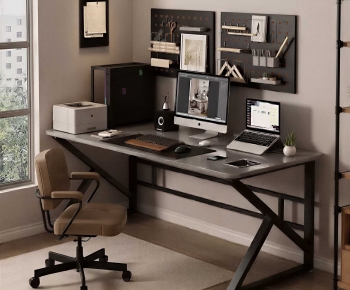 Modern Computer Desk And Chair-ID:117055894