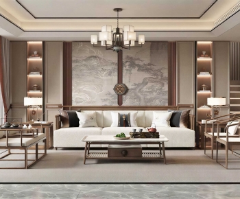 New Chinese Style A Living Room-ID:882074123