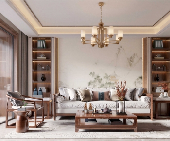 New Chinese Style A Living Room-ID:939120055