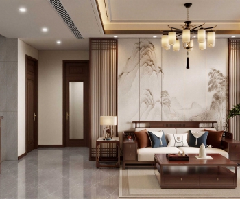 New Chinese Style A Living Room-ID:162755976