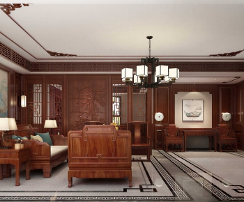 New Chinese Style A Living Room-ID:355076077