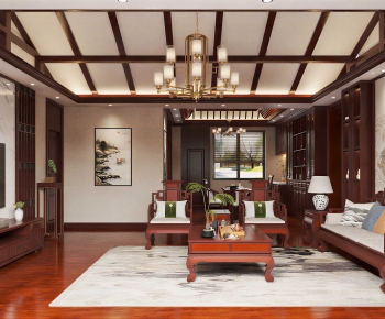 New Chinese Style A Living Room-ID:782802102
