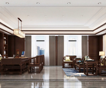 New Chinese Style Manager's Office-ID:720216992