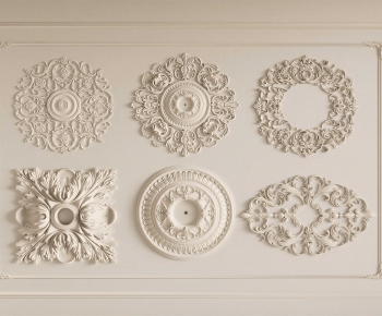 French Style Plaster Carved Top Plate-ID:392440085