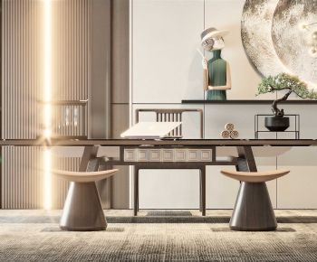 New Chinese Style Computer Desk And Chair-ID:103501082