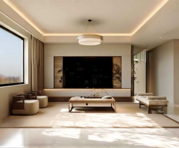 New Chinese Style A Living Room-ID:473078017