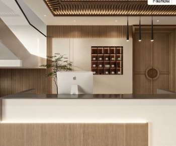 New Chinese Style Office Reception Desk-ID:386529928