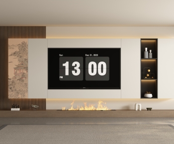 New Chinese Style TV Wall-ID:918993001