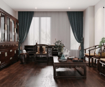 New Chinese Style A Living Room-ID:439240984