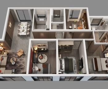 Modern A Bird's-eye View Of Home Decoration-ID:711225032