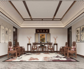 New Chinese Style A Living Room-ID:694154989