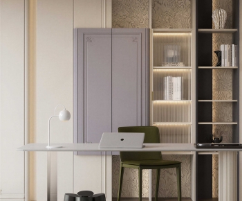 Modern Computer Desk And Chair-ID:577701097