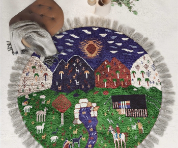 Nordic Style Circular Carpet-ID:738259088