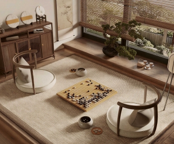 New Chinese Style Tea Tables And Chairs-ID:645349033