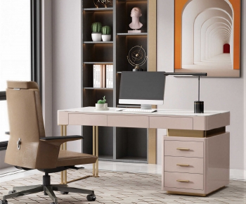 Modern Computer Desk And Chair-ID:164589992