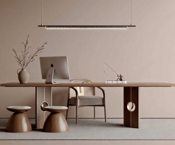 New Chinese Style Computer Desk And Chair-ID:431144956