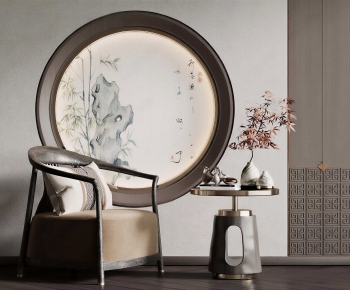 New Chinese Style Single Sofa-ID:654370071