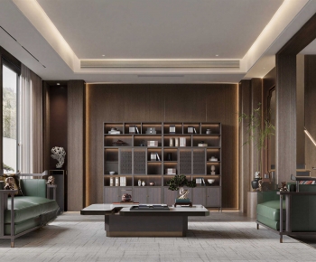 New Chinese Style A Living Room-ID:448415999