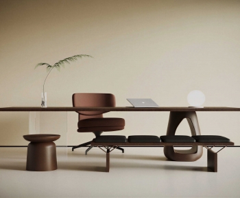 Modern Computer Desk And Chair-ID:980532889